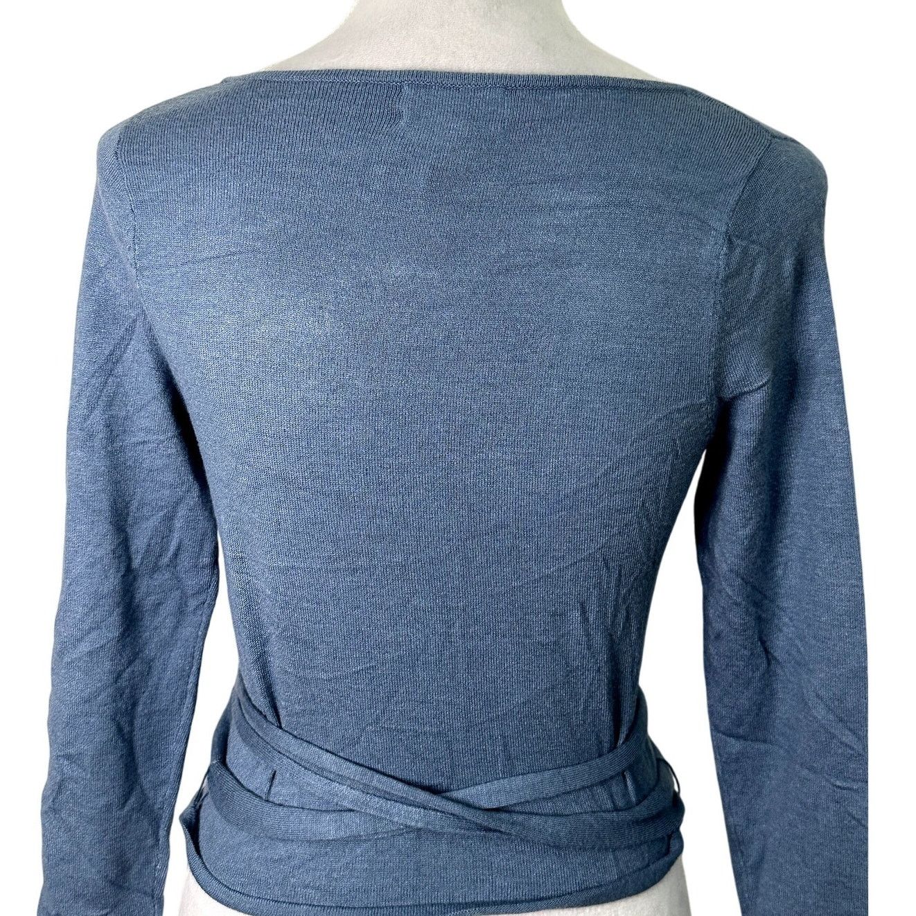 Other Open Edit Sweater Long Sleeves Wrap Tie Blue Women's XXS NWT Size XXS / US 00 / IT 34 - 7 Thumbnail