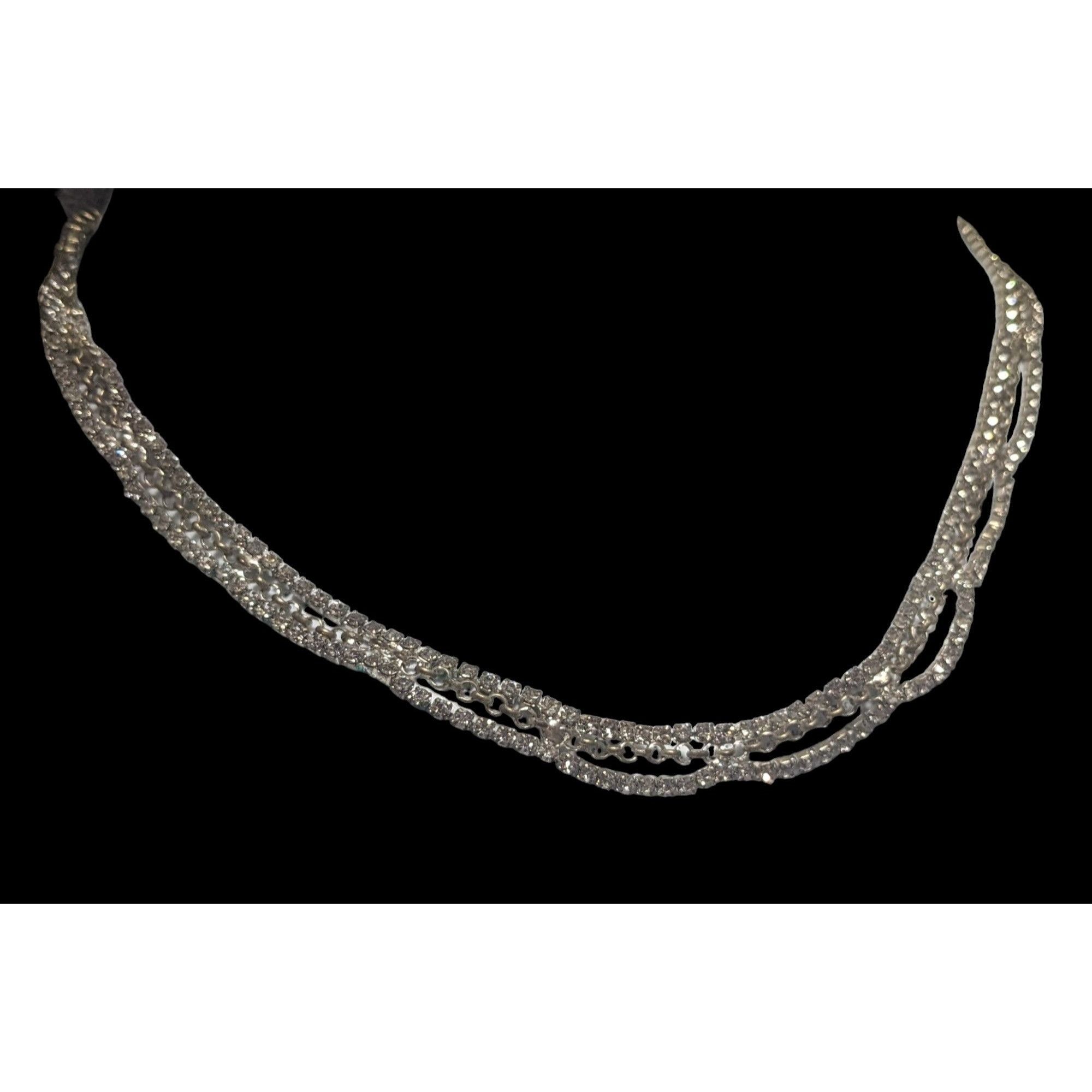 Other Claire's Silver Multilayer Rhinestone Necklace Size ONE SIZE - 5 Thumbnail