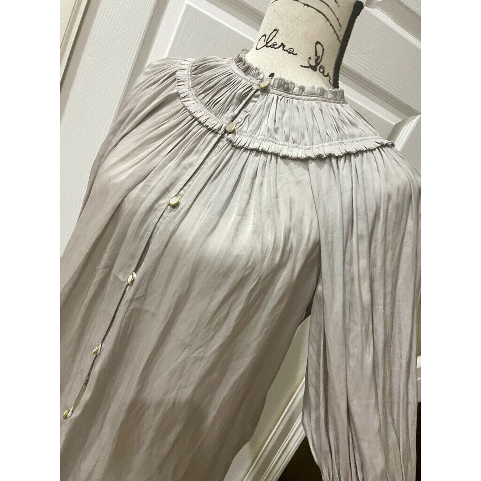 Ramy Brook RAMY BROOK VERSATILE PUFF SLEEVES BLOUSE CRISTAL GREY SZ XS Size XS / US 0-2 / IT 36-38 - 15 Thumbnail