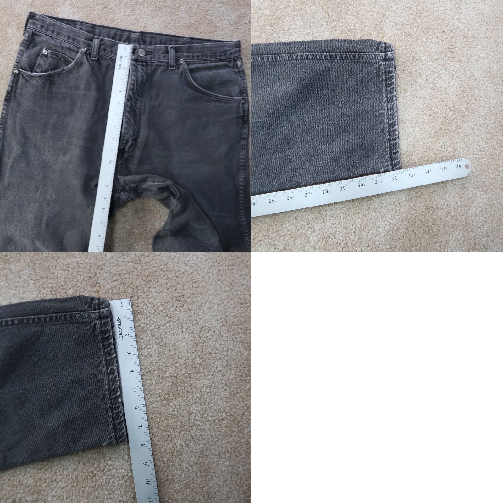 Wrangler VINTAGE Wrangler Jeans Men’s 38x32 Black Denim Wrangler straight Jeans 5-Pocket Distressed Cowboy USA Mexico Size US 38 / EU 54 - 8 Thumbnail