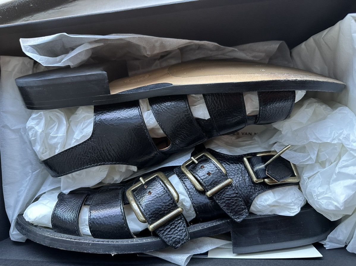 Dries Van Noten Black Leather Sandal