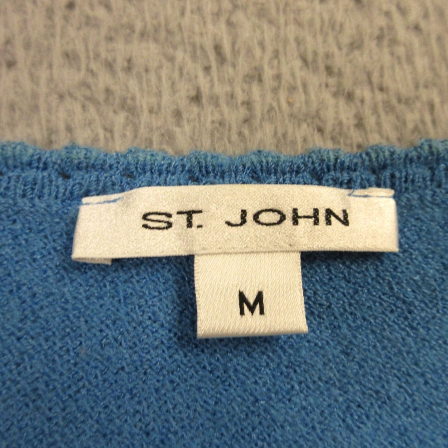St. John VINTAGE St. John Tank Top Womens Santana Knit Round Neck Wool Blue M 90s USA Style Basic Womens Size M / US 6-8 / IT 42-44 - 4 Thumbnail