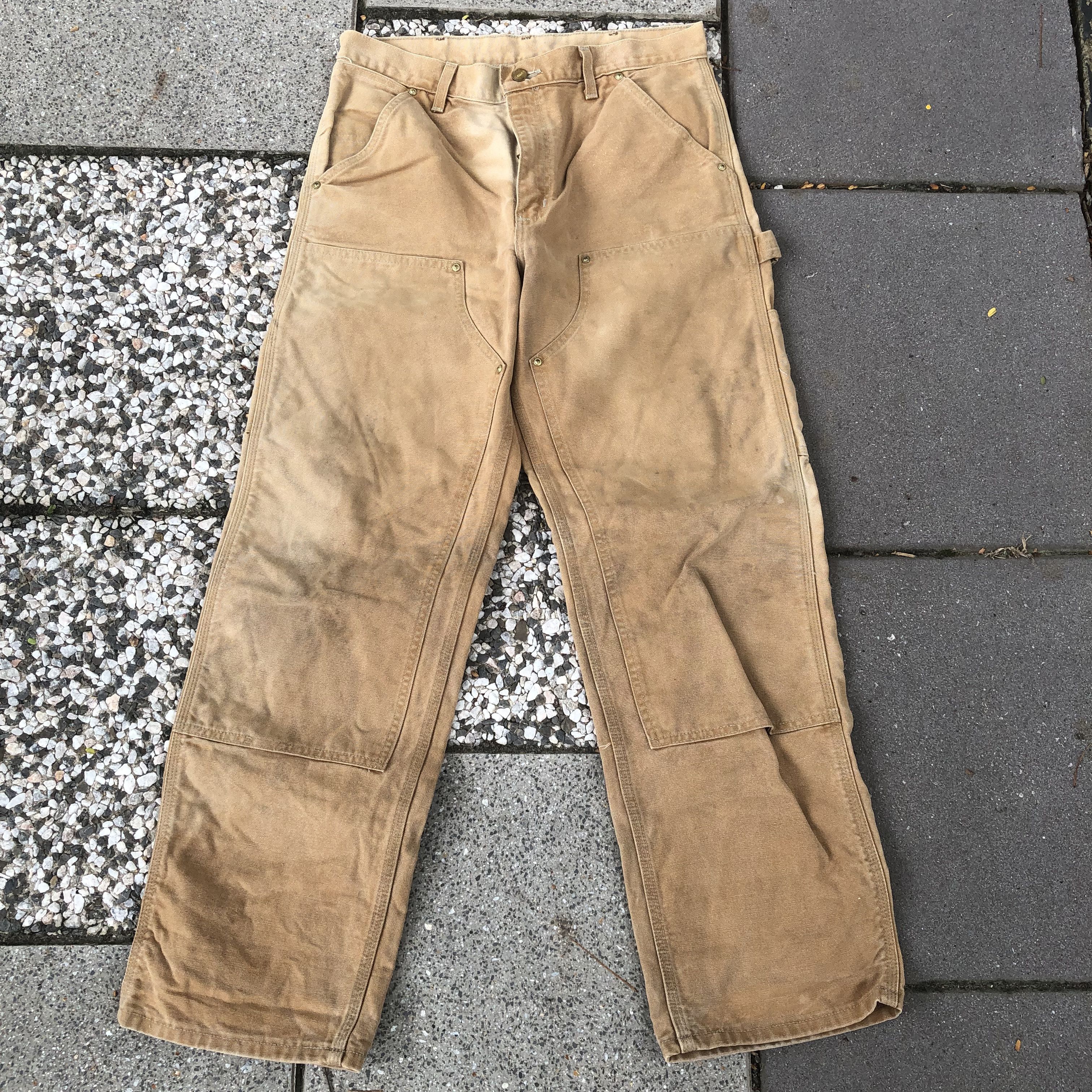 Carhartt Vintage Carhartt USA sun faded duck canvas distressed pants Size US 33 - 1 Thumbnail