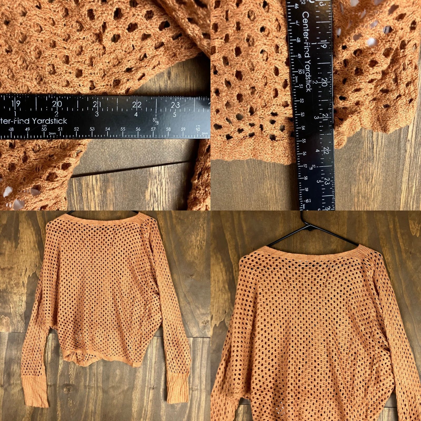 Express Express Sweater Women Orange Boat Neck Open Knit Long Sleeve Cotton Blend Large Size L / US 10 / IT 46 - 8 Thumbnail