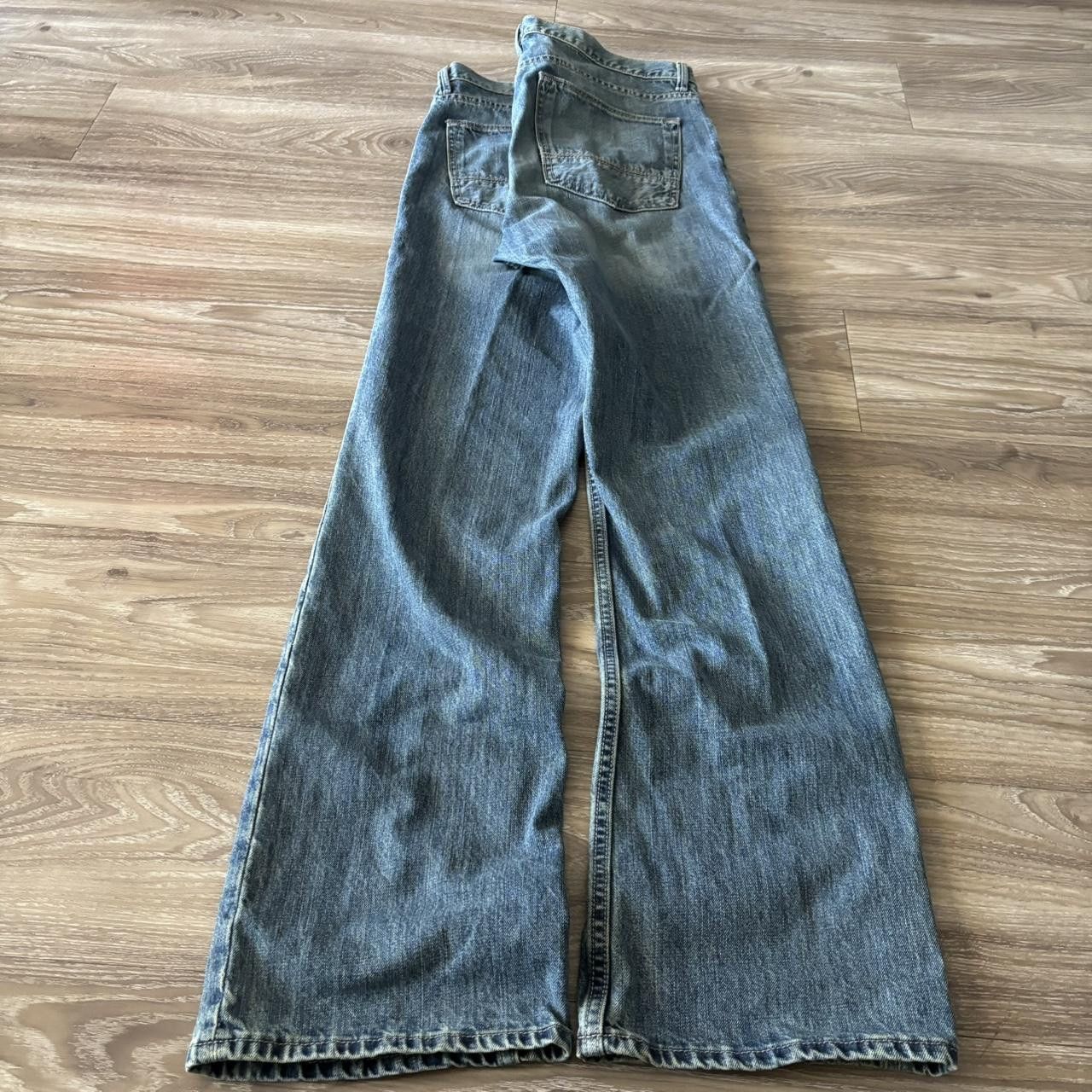 Japanese Brand Crazy Vintage Y2K/2000s Grunge Dark Wash Bootcut Denim Jeans! 36x34 Size US 36 / EU 52 - 4 Thumbnail