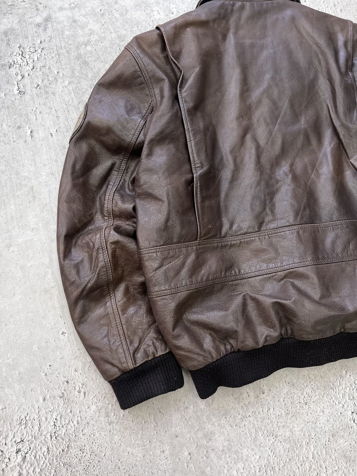 Vintage VINTAGE AVIATION LEATHER BOXY BROWN JACKET Size US L / EU 52-54 / 3 - 10 Thumbnail