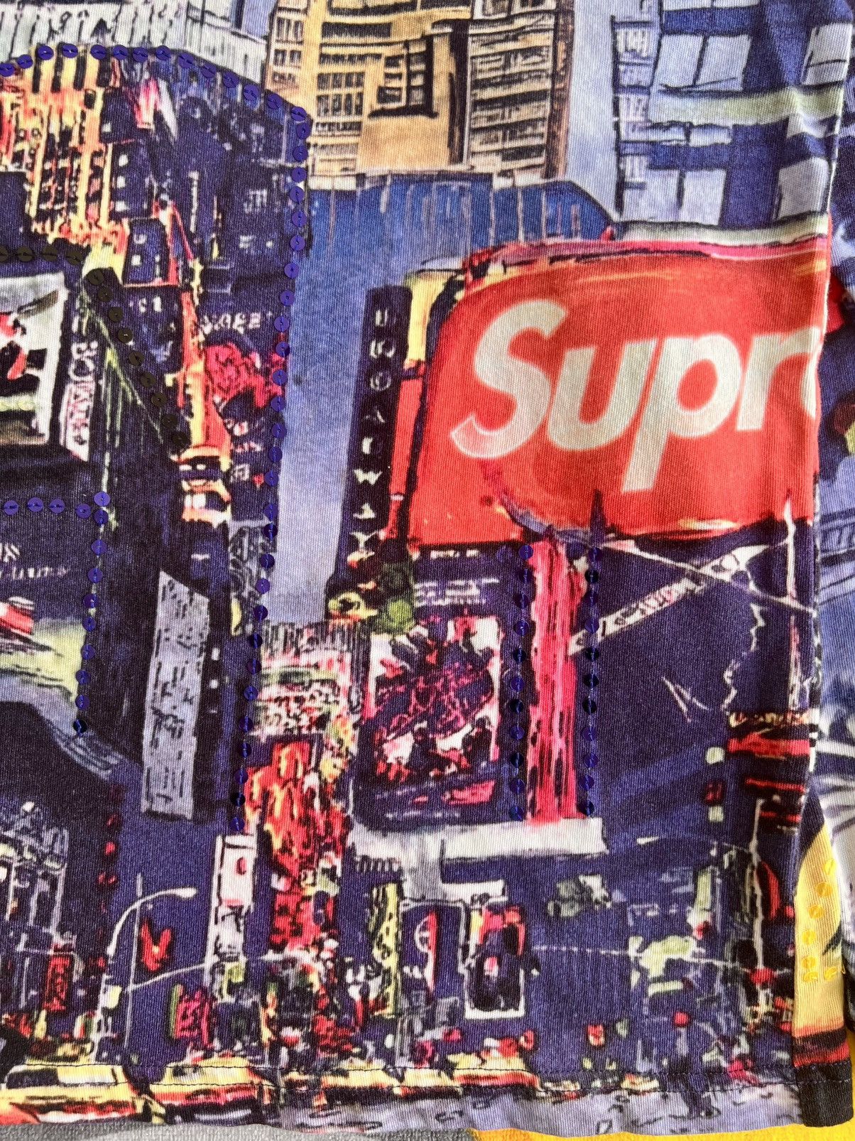 Supreme Supreme Skyline Paillettes Long Sleeve Top Day Multi t-shirt Size US M / EU 48-50 / 2 - 6 Thumbnail