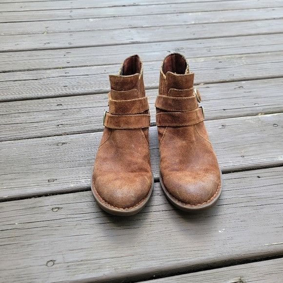 Born Born Moringa Whiskey Brown Suede Leather Double Buckle Strap Size US 7.5 / IT 37.5 - 5 Thumbnail