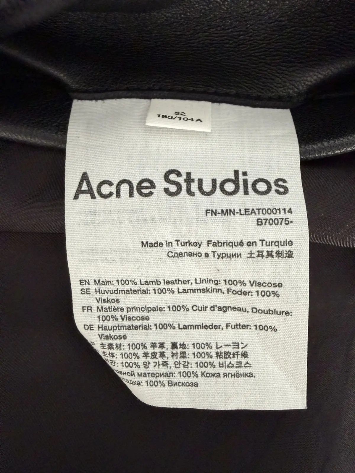 Acne Studios Acne Studios Leather Biker Jacket Mens Size US L / EU 52-54 / 3 - 7 Thumbnail