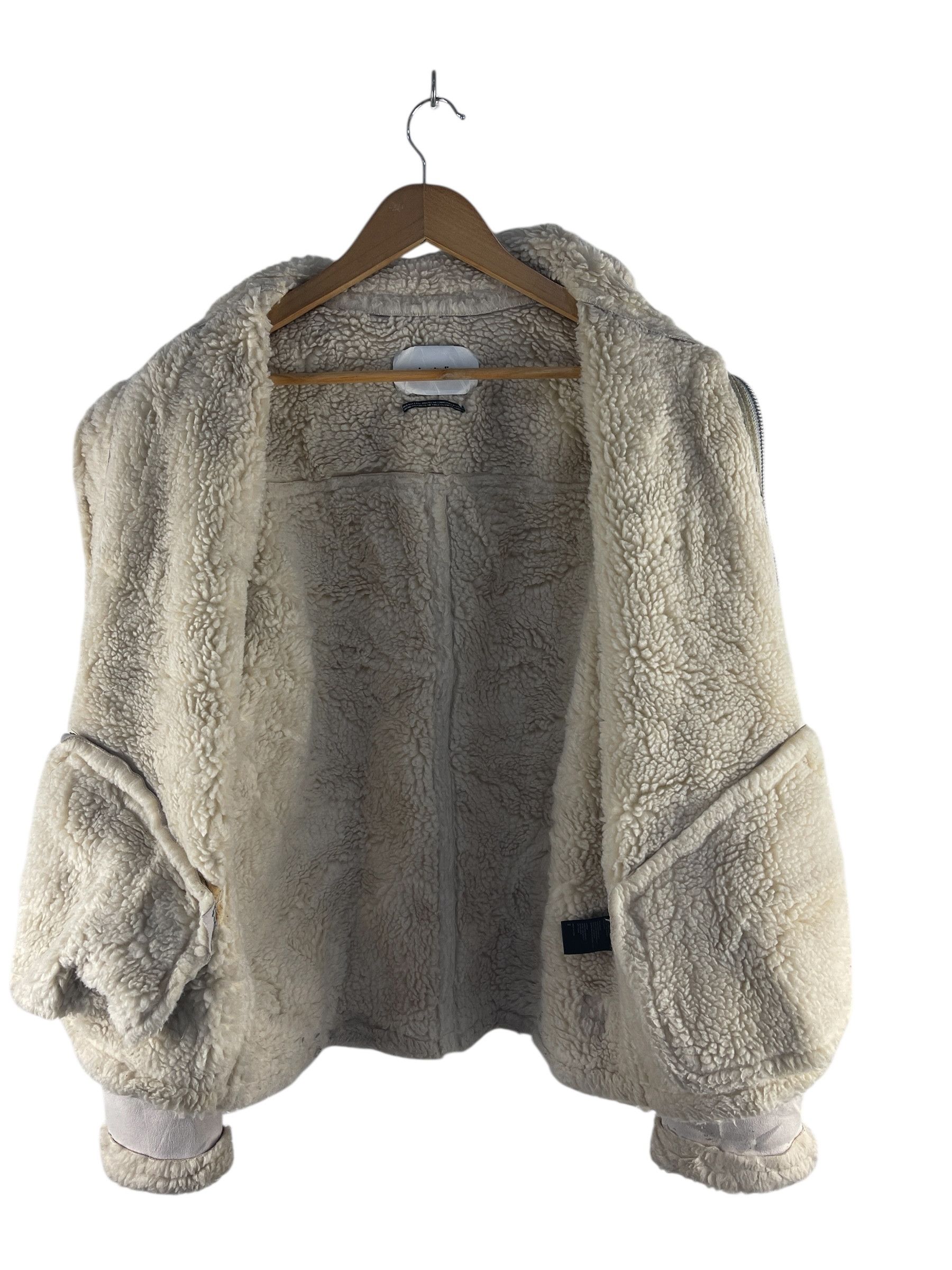 Vivastudio Vivastudio Sherpa Lined Aviator Flight Jacket Grey Shearling Size US L / EU 52-54 / 3 - 3 Thumbnail