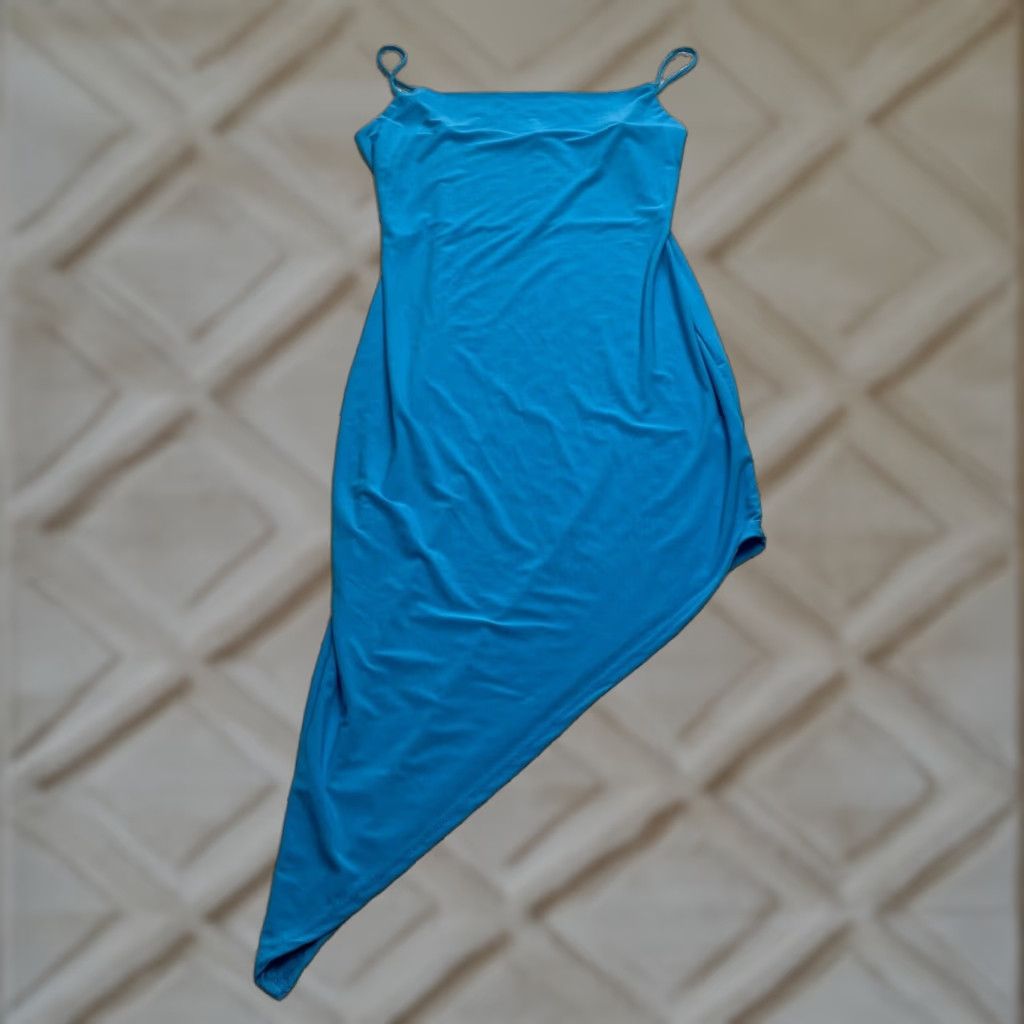Vintage Vibe Sportswear Dress Womens L Blue Sleeveless Midi Bodycon NWT NWT Size L / US 10 / IT 46 - 1 Thumbnail