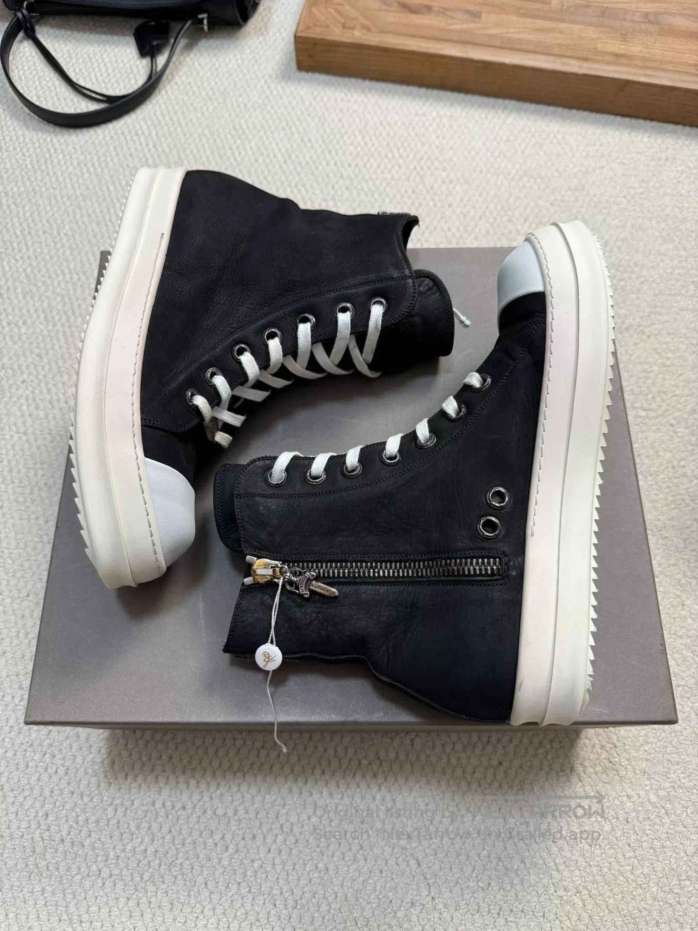 Rick Owens Chrome Hearts Rick Owens Distressed Sheepskin Converse. Size US 9 / EU 42 - 3 Thumbnail