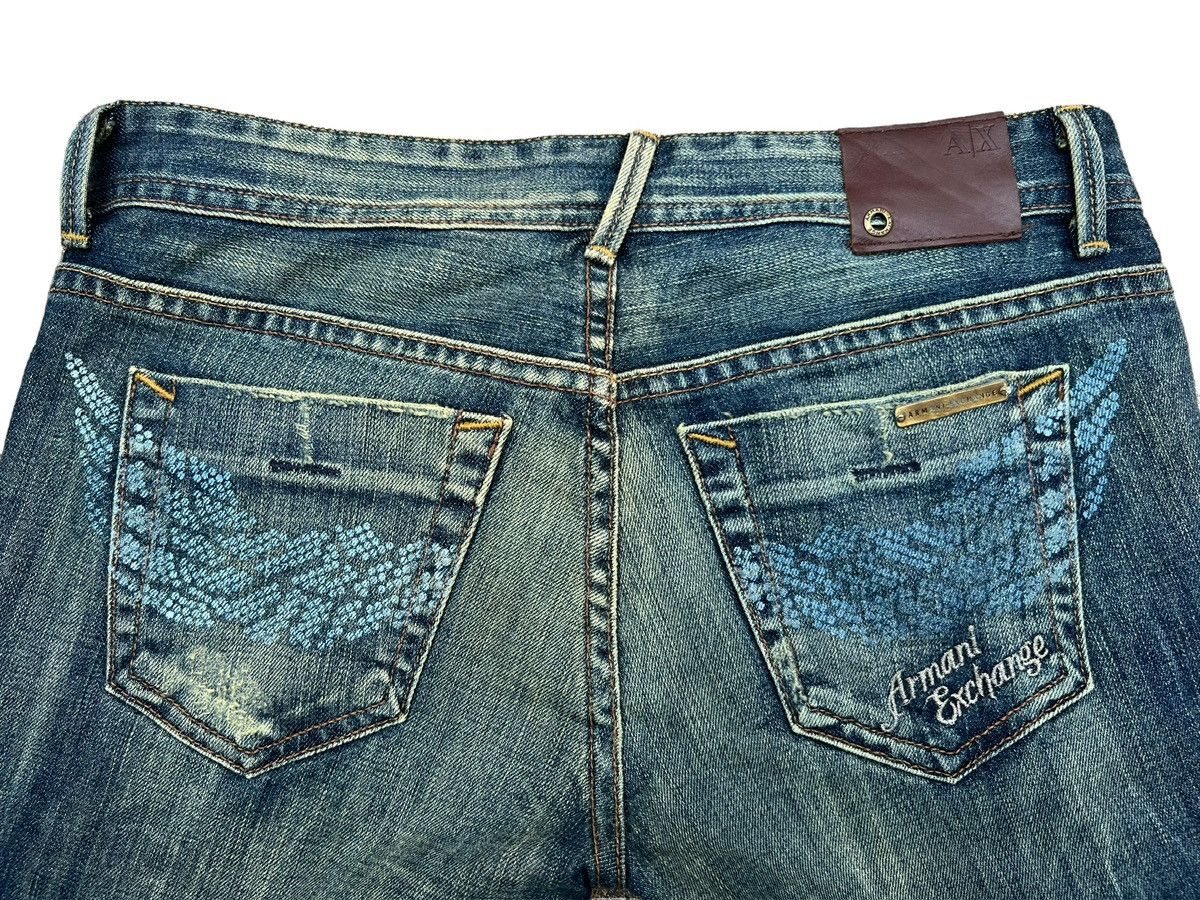 Armani Exchange Armani Exchange Punk Gothic Wings Flare Lowrise Jeans 29x34 Size 29" - 6 Thumbnail
