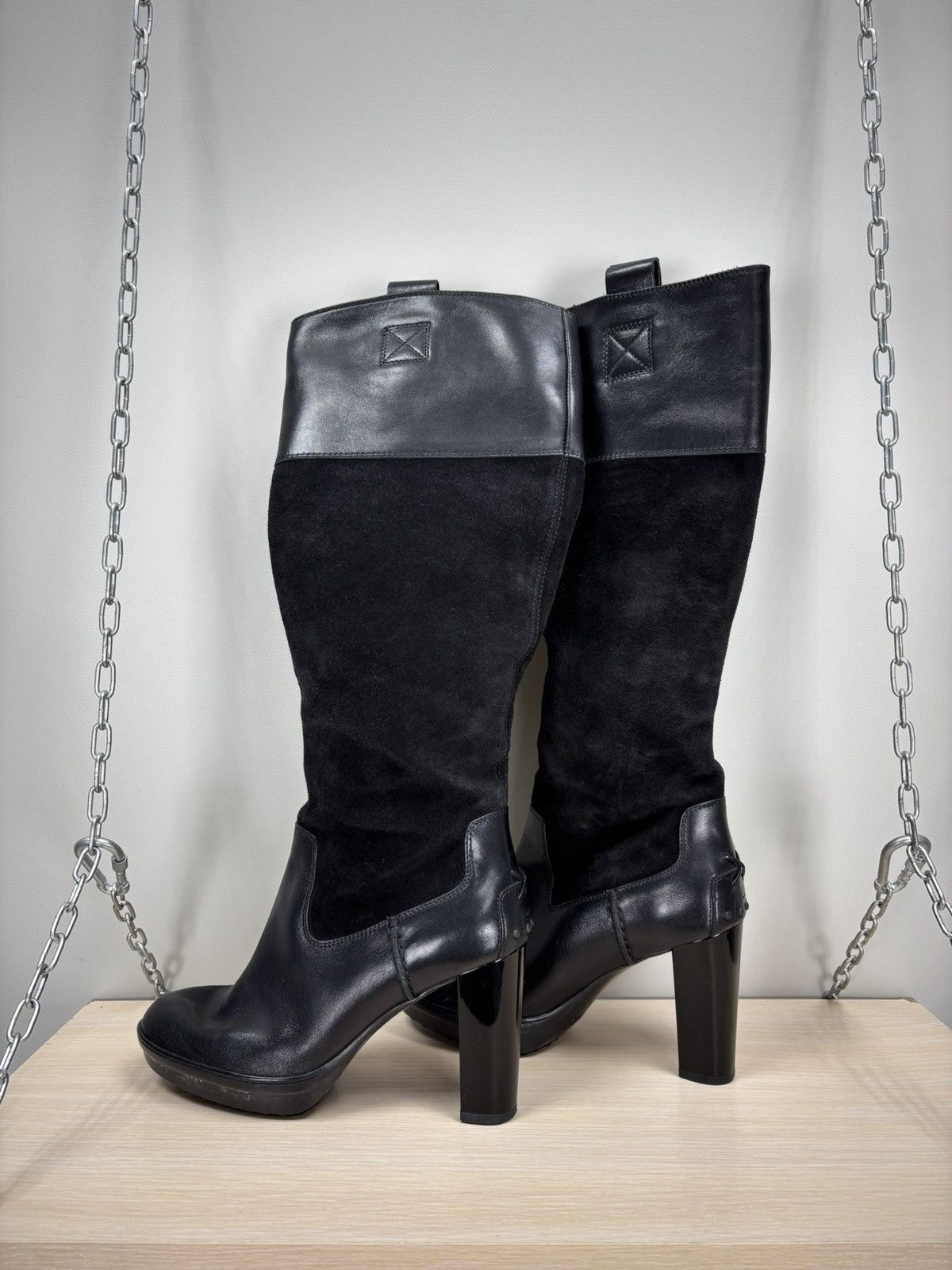 Tod's Womens leather boots TODS Size 38 1/2 Color Black Size US 8.5 / IT 38.5 - 7 Thumbnail