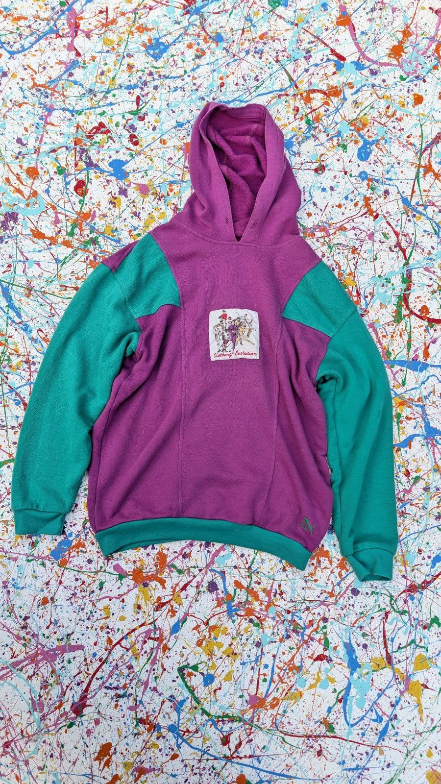 Puma Vintage puma hoodie 80s purple green running unisex Size US M / EU 48-50 / 2 - 4 Thumbnail