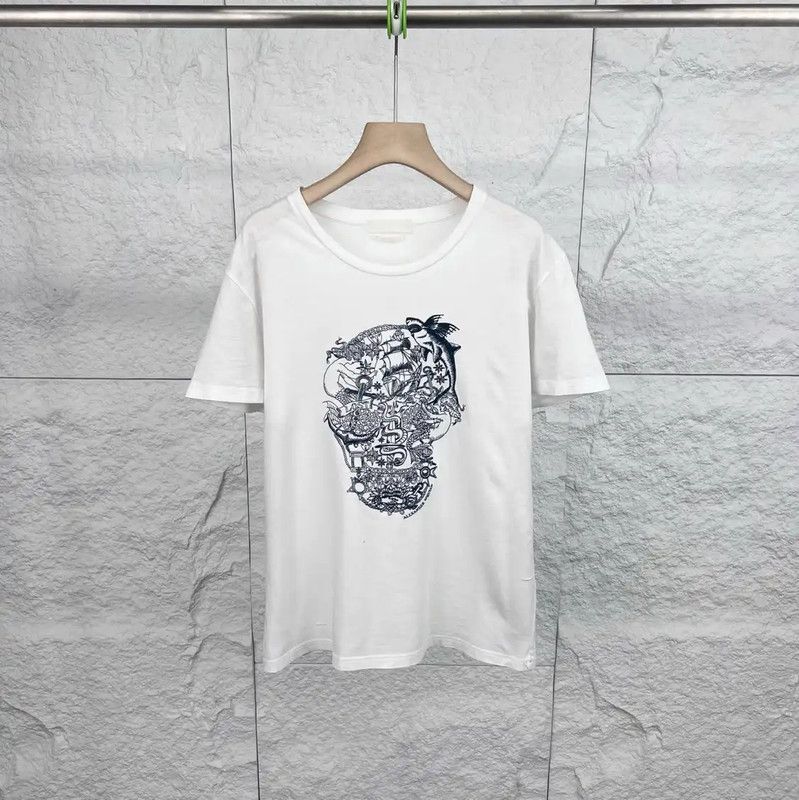 Alexander McQueen Alexander McQueen Men's White Cotton T-Shirt 0089 Size US M / EU 48-50 / 2 - 1 Thumbnail