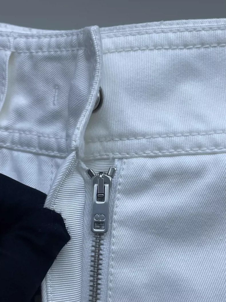 Dior Dior White WideLeg Pants with Missing Belt-2506 Size 31" - 5 Thumbnail
