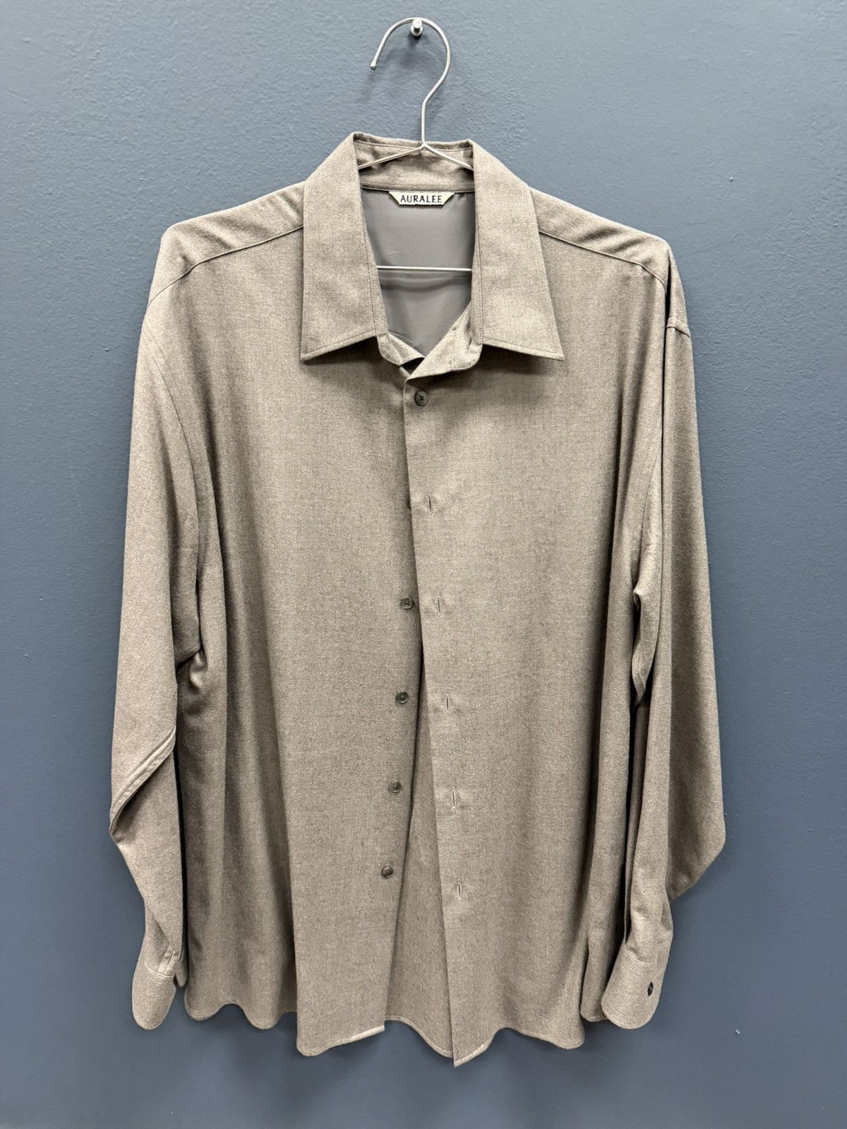 Auralee Auralee Wool Fulling Flannel Overshirt (Sz 5) | Grailed