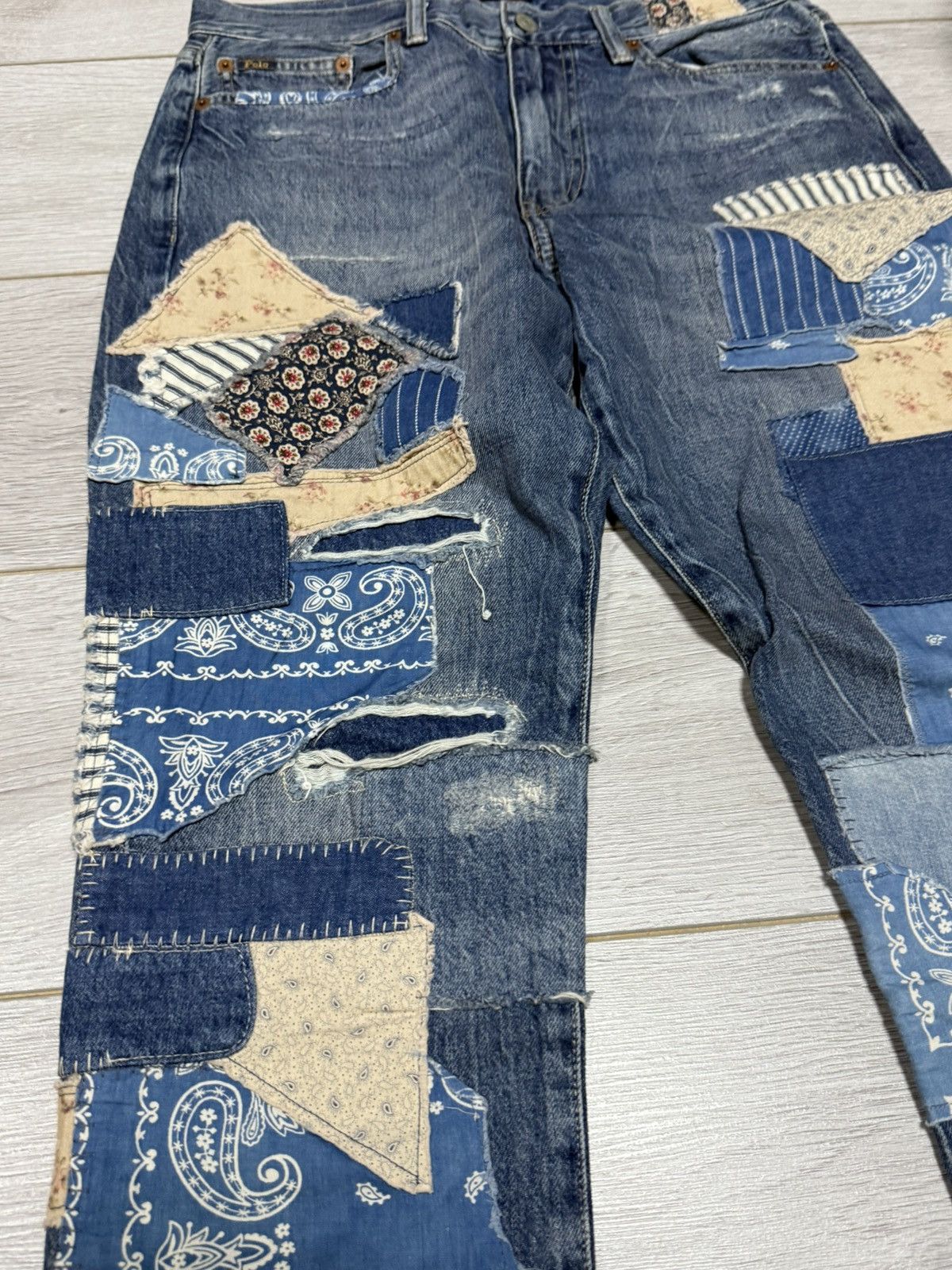 Polo Ralph Lauren POLO Ralph Lauren patch work bandana distressed pants jeans Size US 28 / EU 44 - 3 Thumbnail