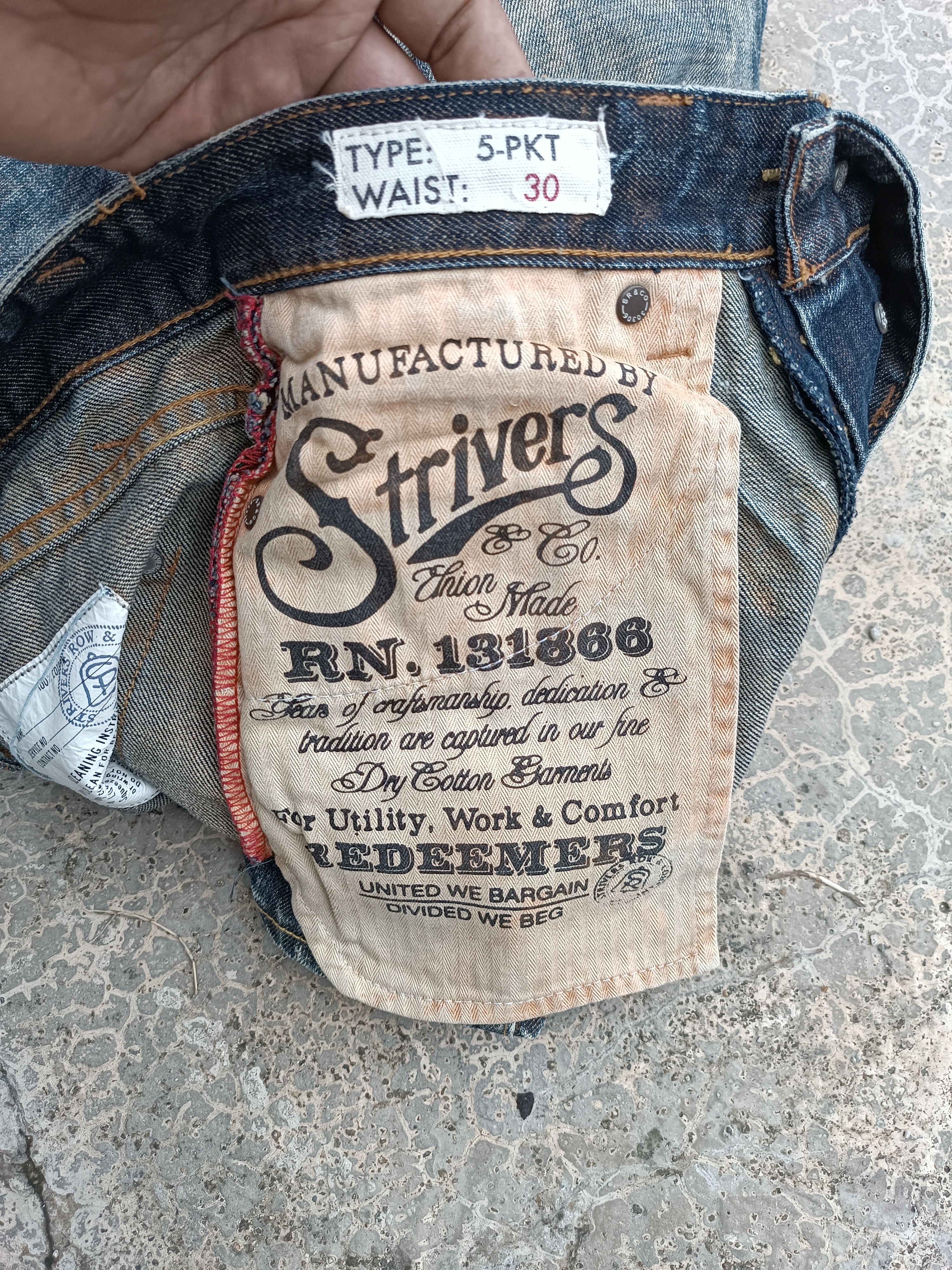Tornado Mart STRIVERS & CO UNION MADE TIE DYE DISTRESSED WHISKERS FADED Size US 30 / EU 46 - 23 Thumbnail