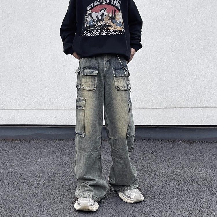 image of Retro Distressed Yellow Mud Jeans in Blue, Men's (Size 32)
