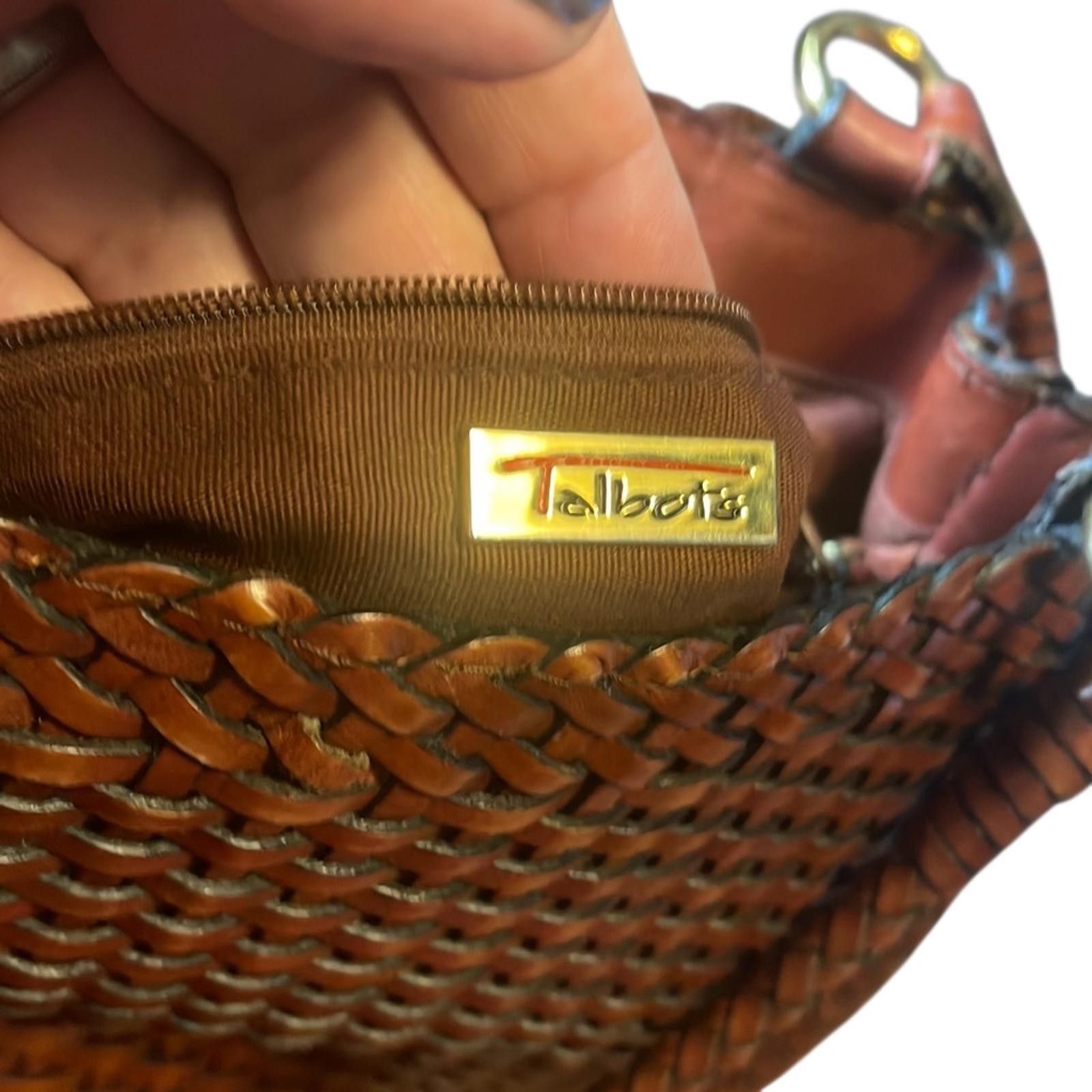 Designer Vintage Talbots basket weave leather bag Size ONE SIZE - 3 Thumbnail