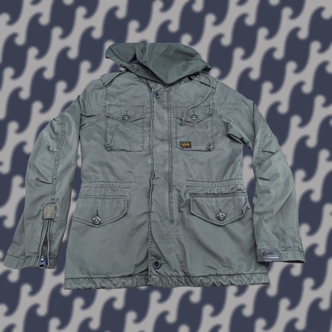G-Star G-STAR Trooper Jacket Mens Size S Full Zip Green Hooded Small Jacket Size US S / EU 44-46 / 1 - 1 Thumbnail