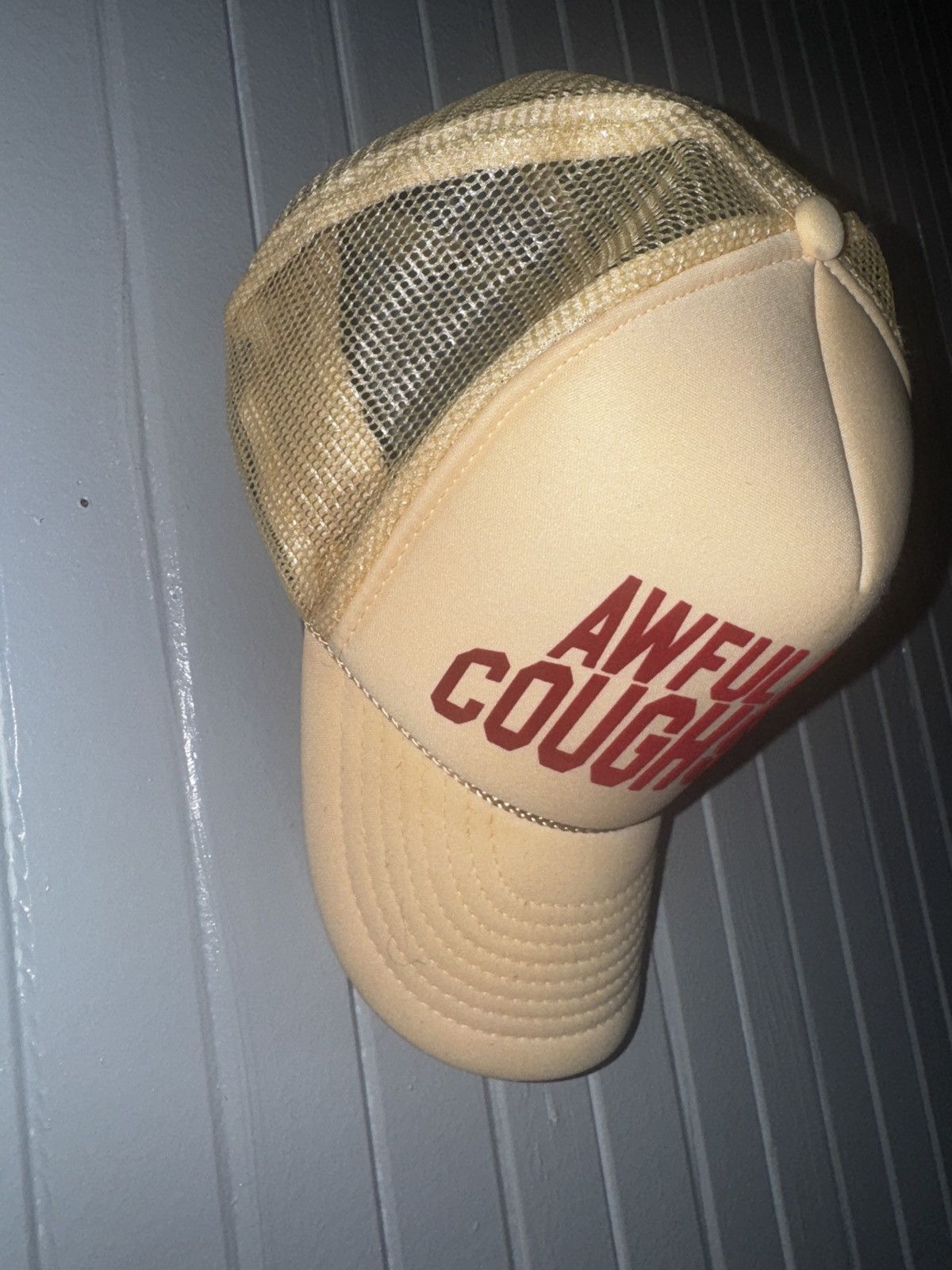 Awful Lot of Cough Syrup Awful Lot of Cough Syrup Trucker Hat Off White Red Size ONE SIZE - 3 Thumbnail
