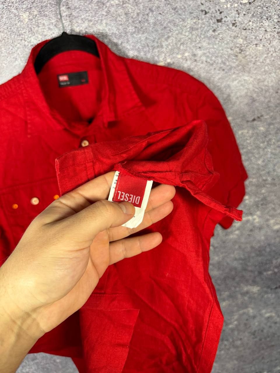 Diesel × Vintage Vintage Diesel Linen Shirt Short Sleeve Red y2k Small Size US S / EU 44-46 / 1 - 9 Thumbnail