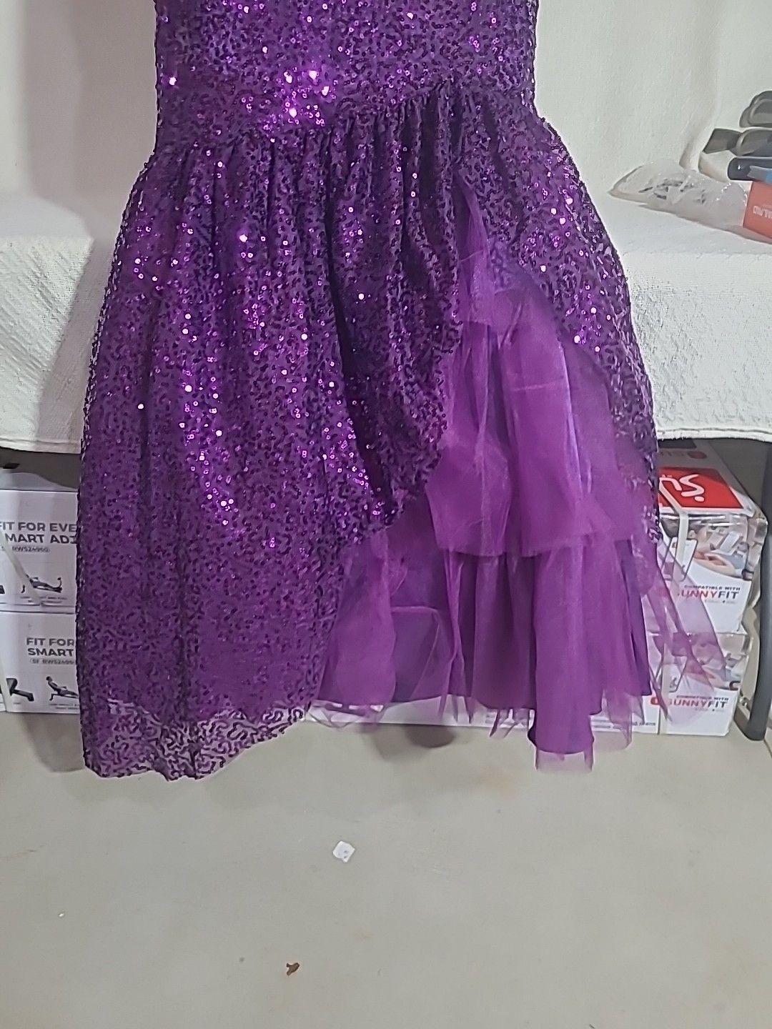 Other Size Small Purple Sequin gown slit , In Time For Prom Size S / US 4 / IT 40 - 3 Thumbnail