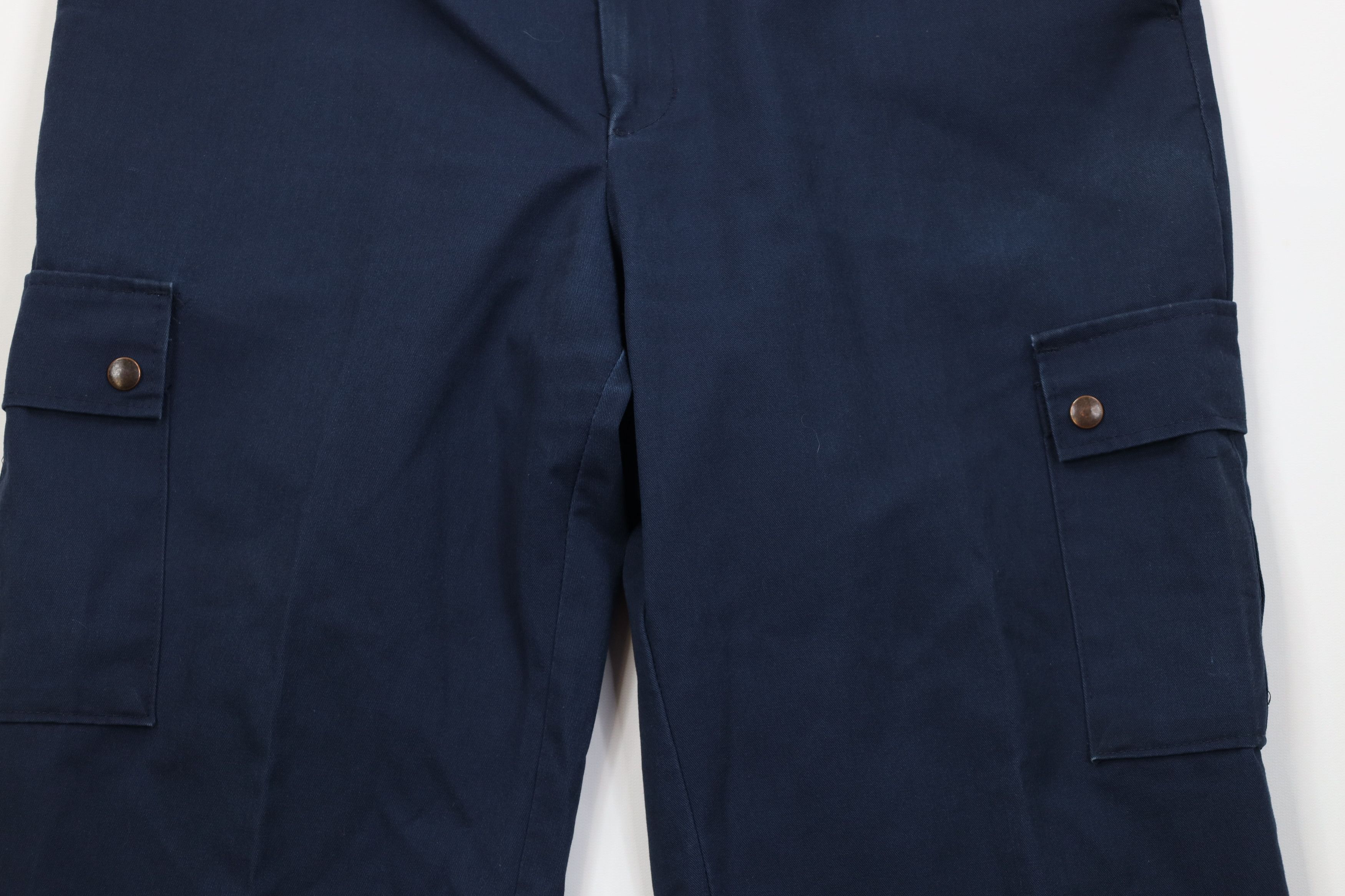 Vintage Vintage 90s Streetwear Wide Leg Cargo Pants Navy Workwear Size US 36 / EU 52 - 3 Thumbnail