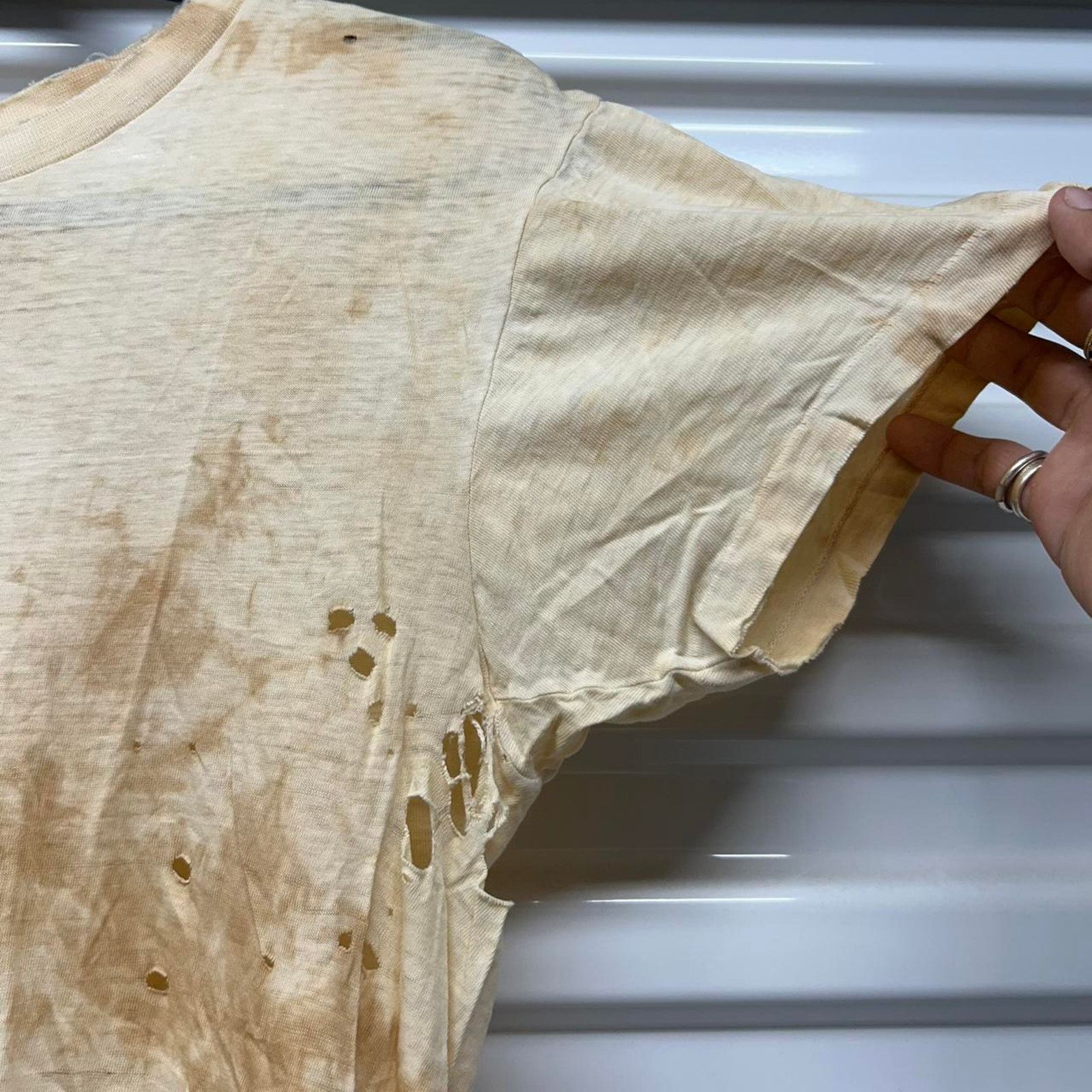 Other VTG 70s Distressed white cotton t-shirt Size US M / EU 48-50 / 2 - 3 Thumbnail