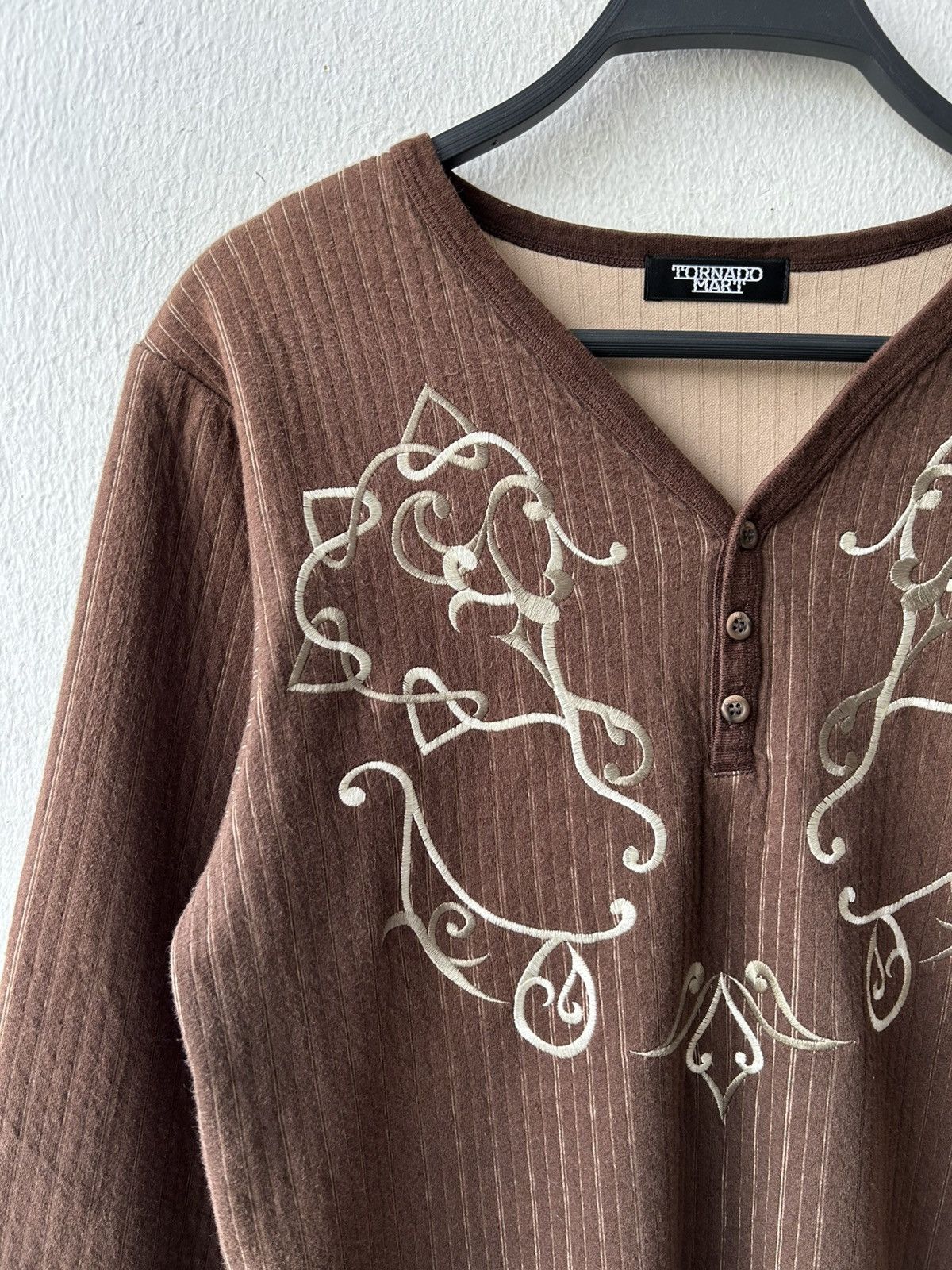 Tornado Mart Tornado Mart Tattoo Brown Long Sleeve Size US XS / EU 42 / 0 - 7 Thumbnail