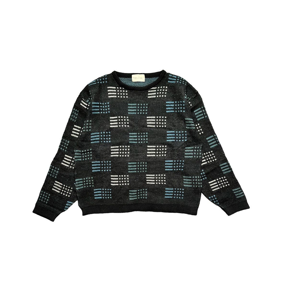 Japanese Brand Inter State Geometric Pattern Knit Sweater Size US M / EU 48-50 / 2 - 1 Thumbnail