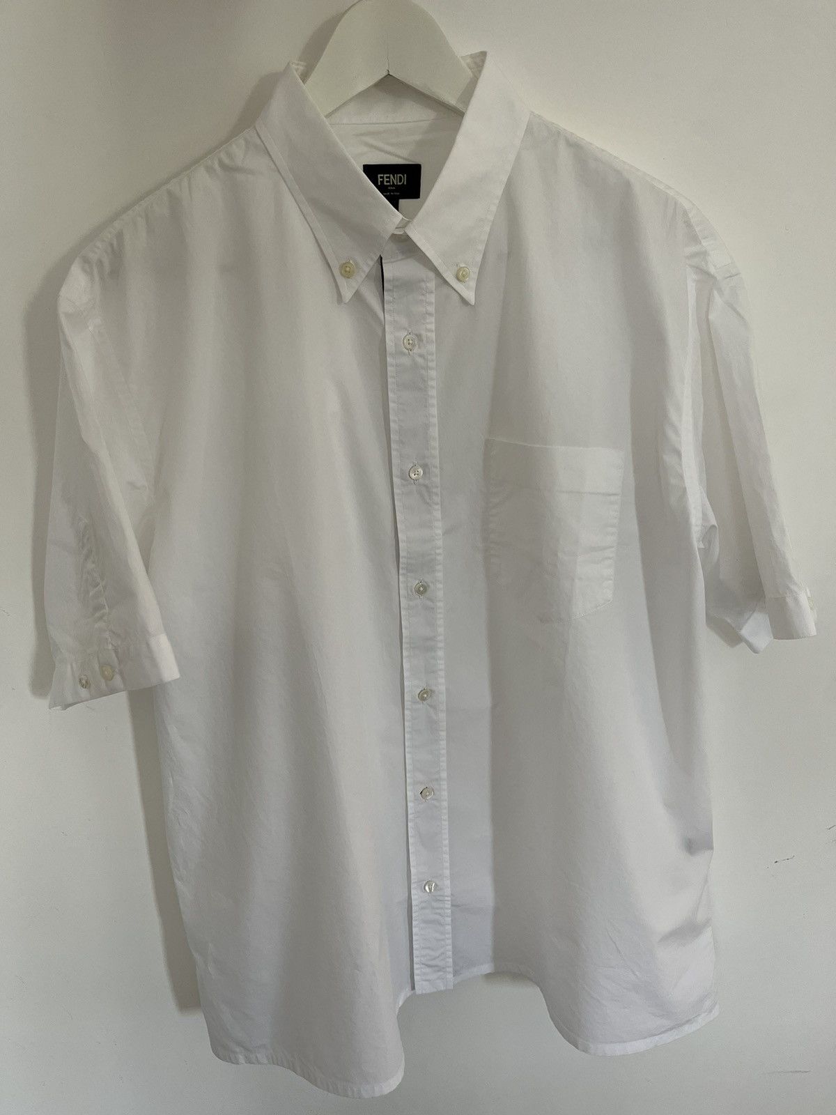 Fendi FENDI white boxy short sleeve shirt Size US L / EU 52-54 / 3 - 4 Thumbnail