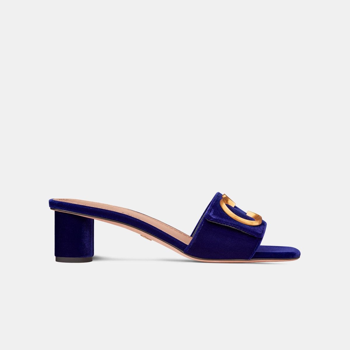o1w1db11024 C'Est Dior Heeled Slide in Cabalt Blue