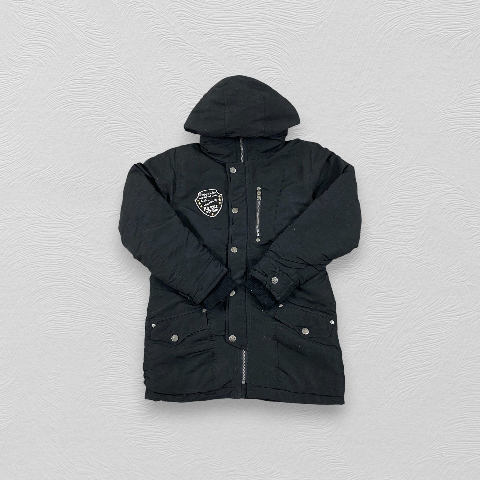 If Six Was Nine Vintage BA-TSU STUDIO Puffer Hoodie Black Jacket- J507 Size US XS / EU 42 / 0 - 4 Thumbnail