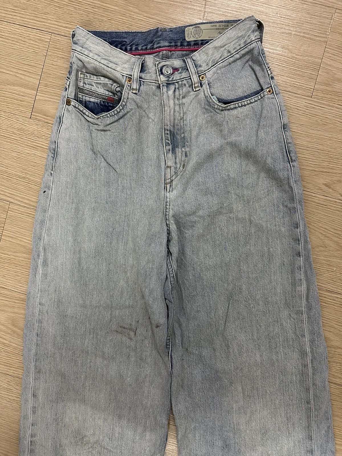 Designer × Diesel Vintage Y2K Diesel Regular Straight High Waist Baggy Jeans Size 23" - 3 Thumbnail