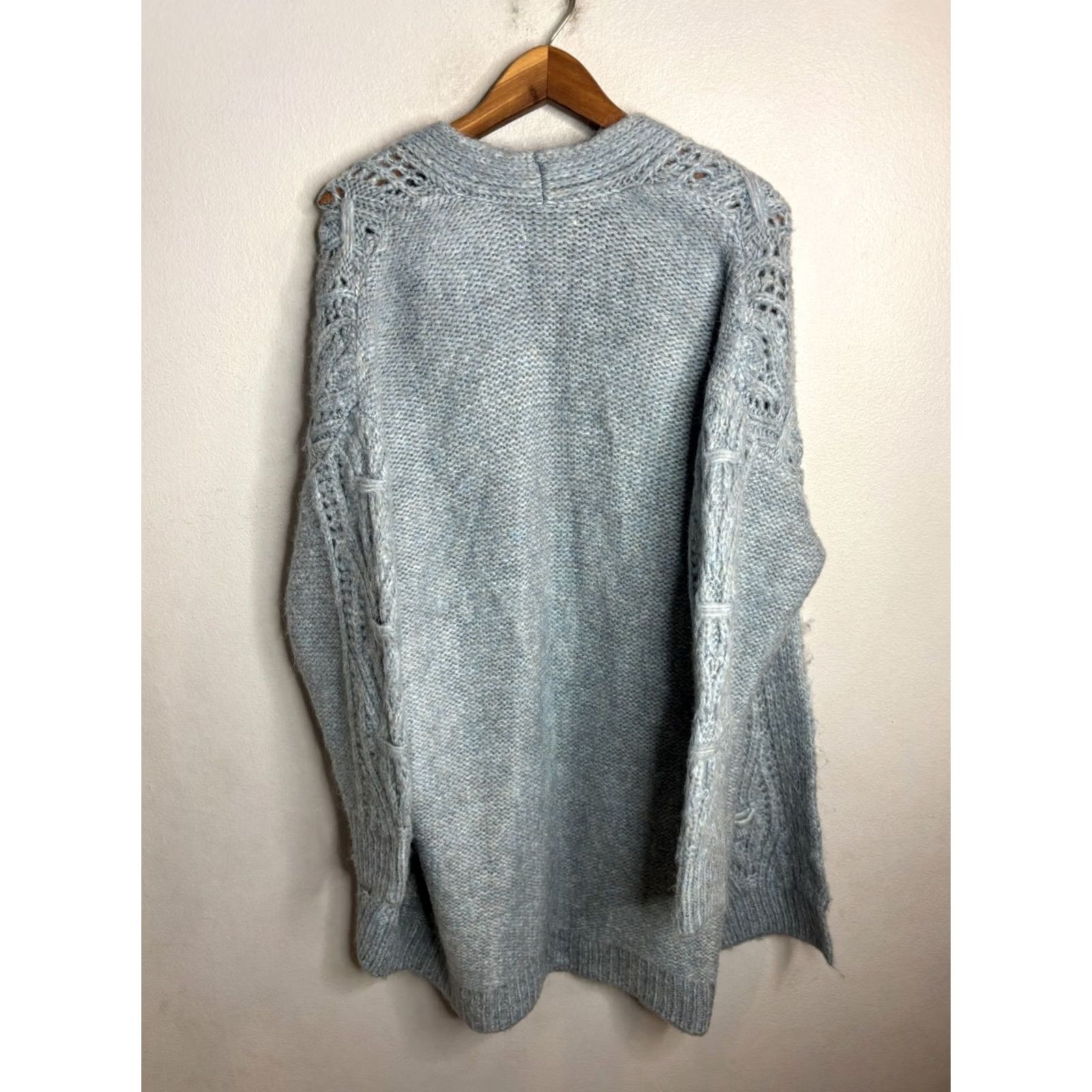 Anthropologie Anthropologie Knit Open Cardigan Trench Sweater Crochet Blue Size XS Cardigan Womens XS Blue Crochet Lightweight All Seasons Bohemian Classic 80s? No Size XS / US 0-2 / IT 36-38 - 4 Thumbnail