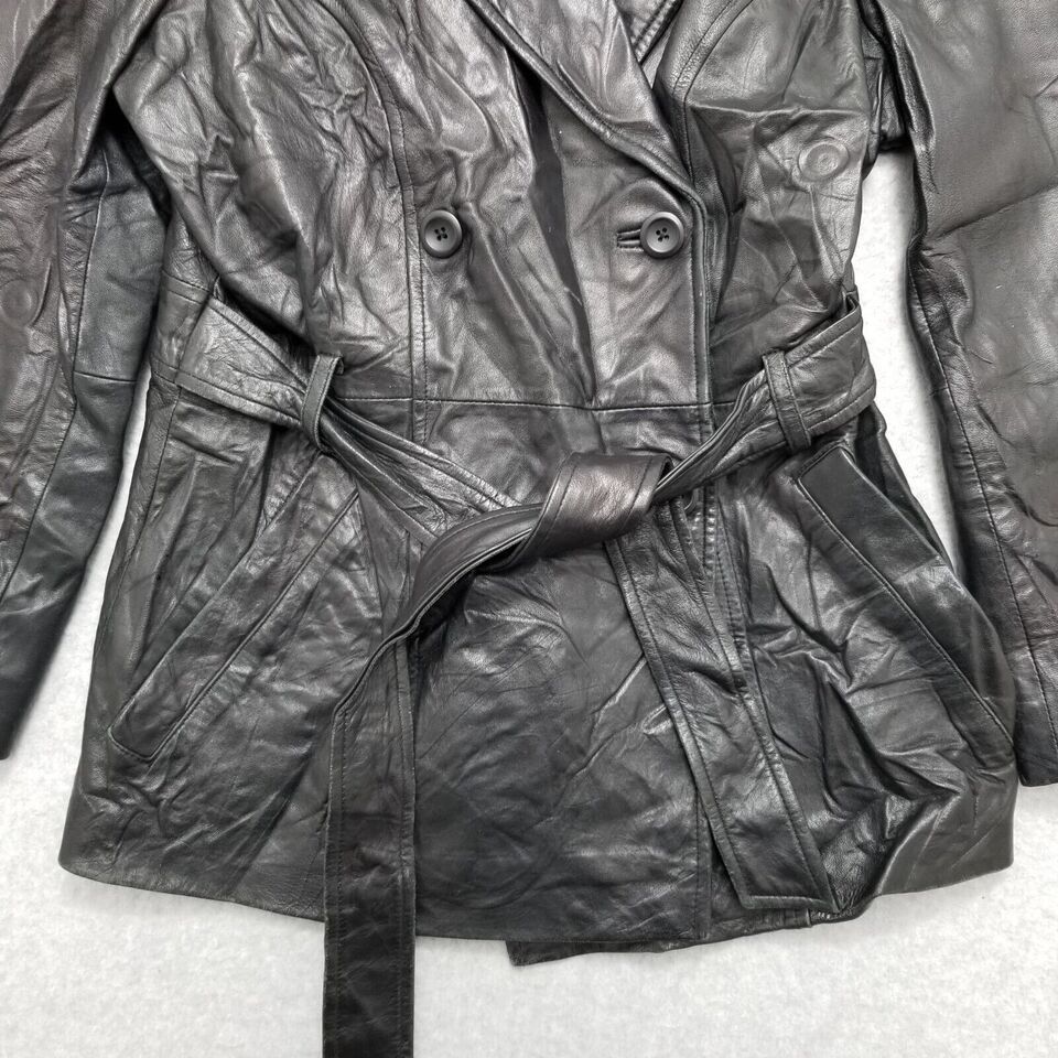 Other Valerie Stevens Leather Jacket Womens Small Pockets Belt Size S / US 4 / IT 40 - 3 Thumbnail