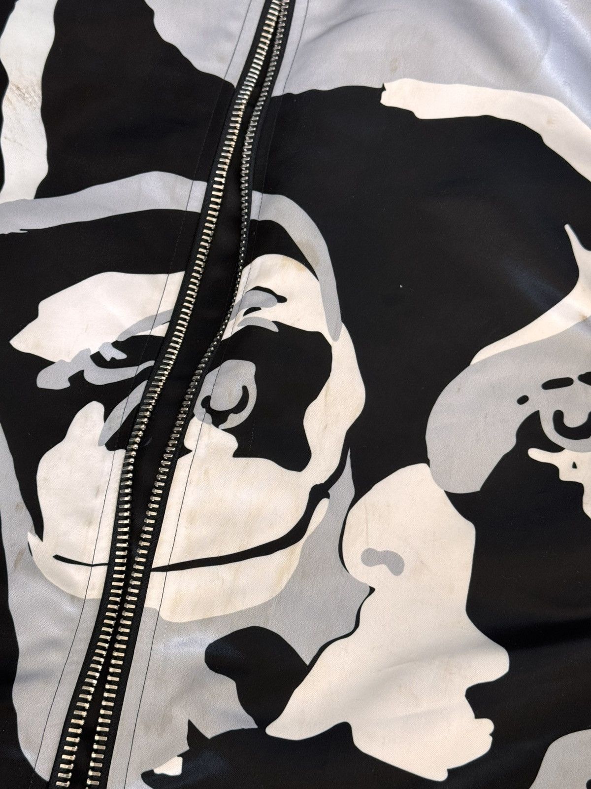 Les Hommes BLACK SURREALISTIC FACE PRINT BOMBER JACKET Size US M / EU 48-50 / 2 - 3 Thumbnail
