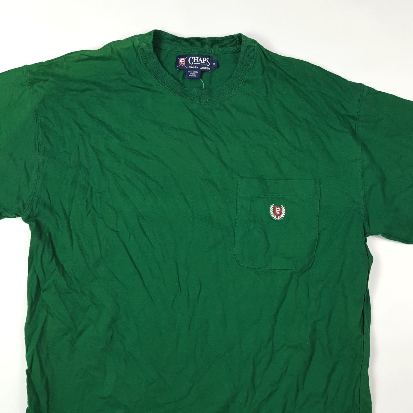 Ralph Lauren VINTAGE Ralph Lauren Chaps Forrest Green Mens Medium Pocket Golf Sports T Shirt Size US M / EU 48-50 / 2 - 2 Thumbnail