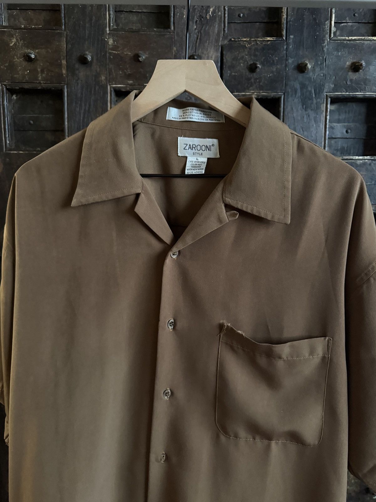 Other Vintage brown minimal short sleeve button up Size US L / EU 52-54 / 3 - 7 Thumbnail