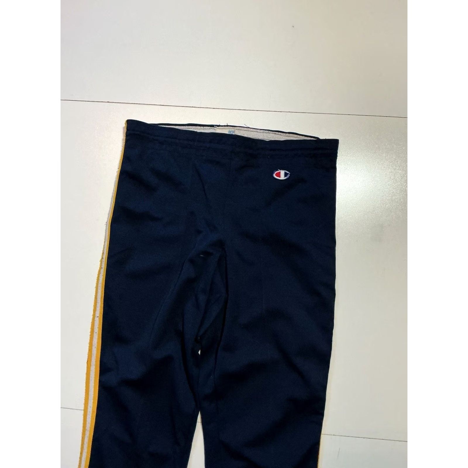 Champion VINTAGE Champion Track Pants Nylon Striped Navy Blue Made In USA Sz S Men Athletic Size US 29 - 5 Thumbnail