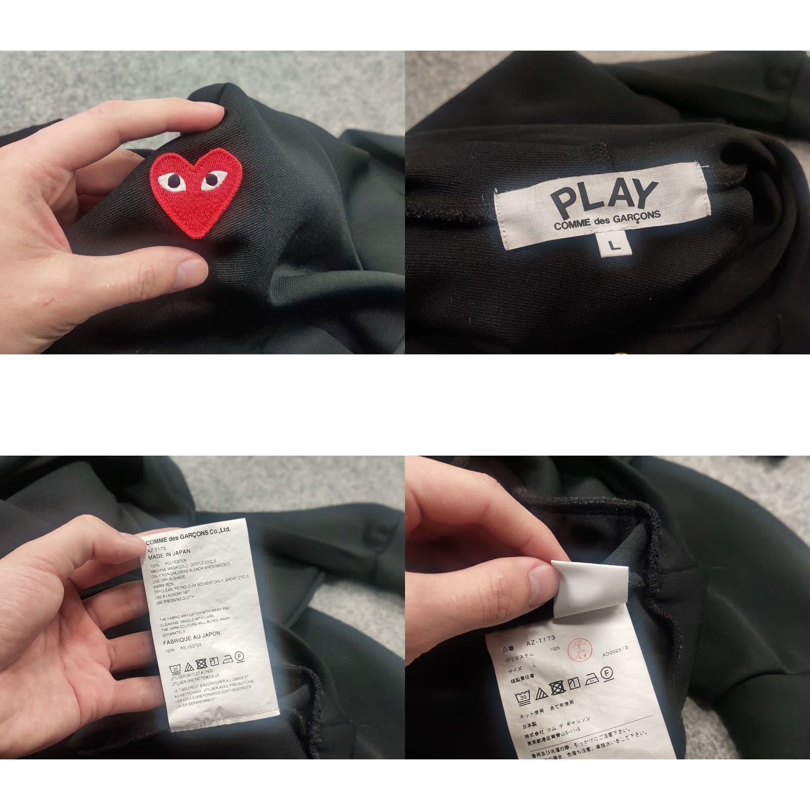Comme des Garcons Girl Comme Des Garcons Play Authentic Japan Black Pocket Red Heart Logo Hoodie Mens L Hoodie Size US L / EU 52-54 / 3 - 9 Thumbnail