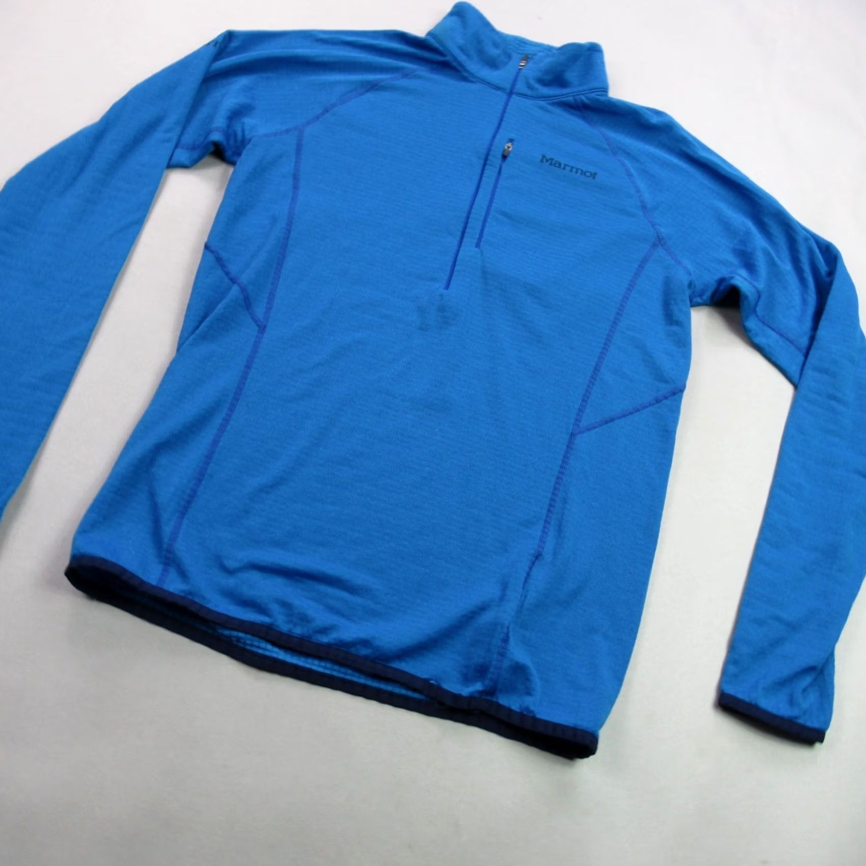 Marmot Marmot Sweater Mens Large Long Sleeve 1/4 Zip High Neck Blue Pullover Size US L / EU 52-54 / 3 - 2 Thumbnail