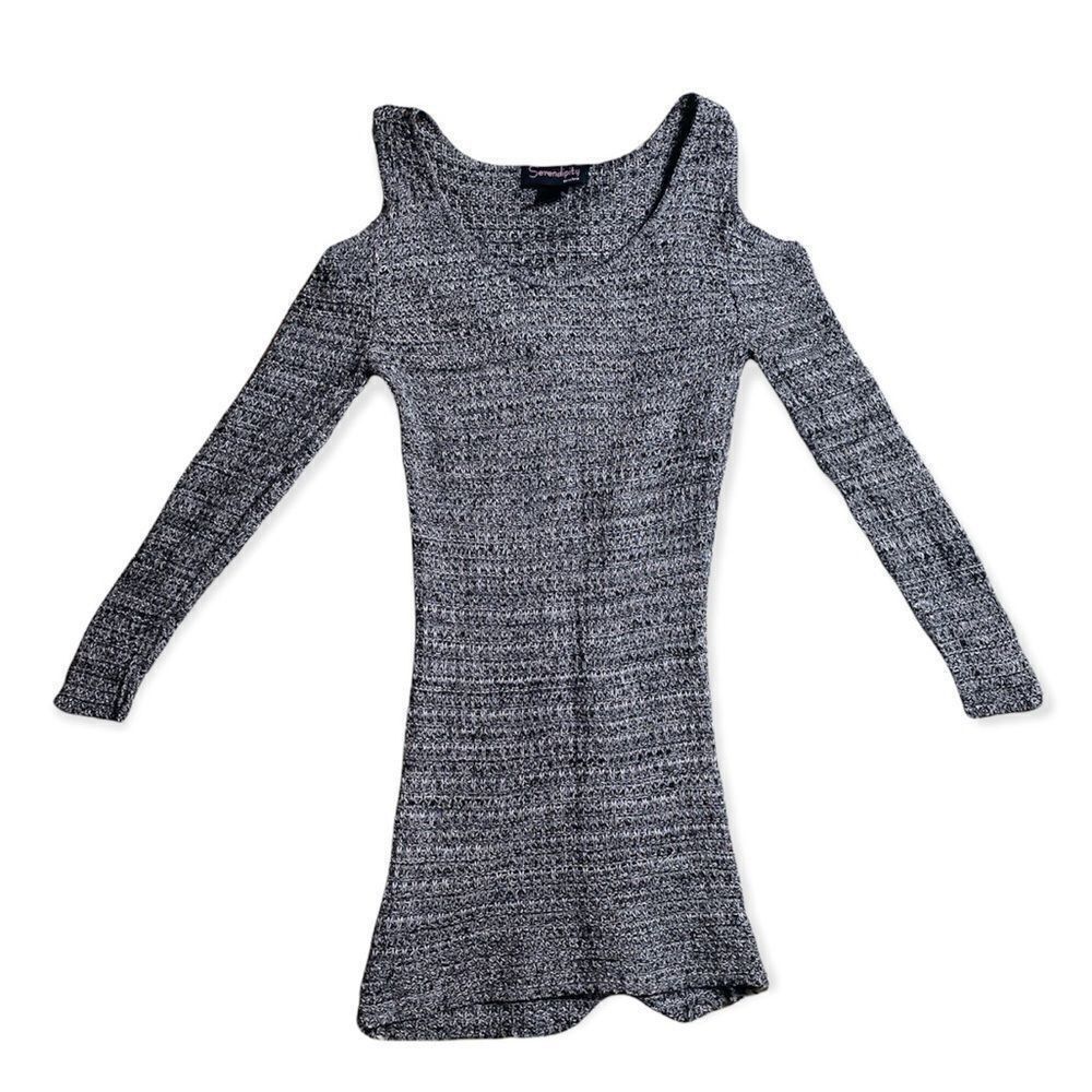 Other Serendipity by Victoria Grey Cold Shoulder Knit Top | Size S Size S / US 4 / IT 40 - 4 Thumbnail