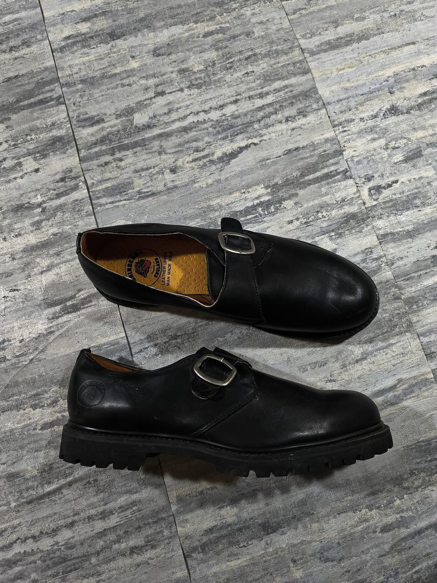 Leather monk strap genuine leather grinders England derby shoes Size US 13 / EU 46 - 4 Thumbnail