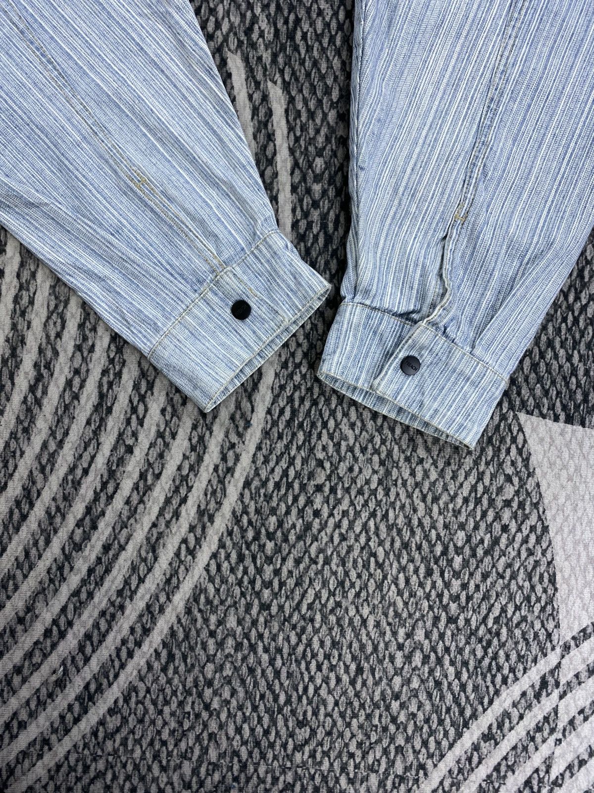 Preach Vtg Preach Striped Fullbutton Denim Jacket Size US XXL / EU 58 / 5 - 8 Thumbnail