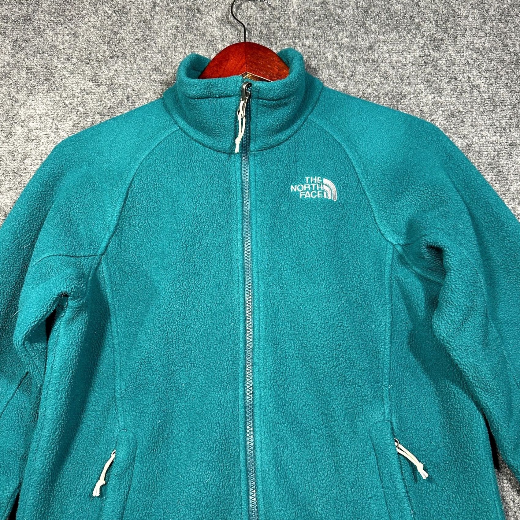 The North Face The North Face Jacket Womens Small Teal Fleece Full Zip Logo Pockets Size S / US 4 / IT 40 - 4 Thumbnail